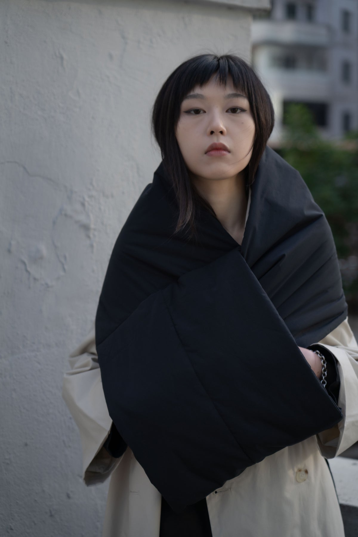 The Quilted Scarf - Black