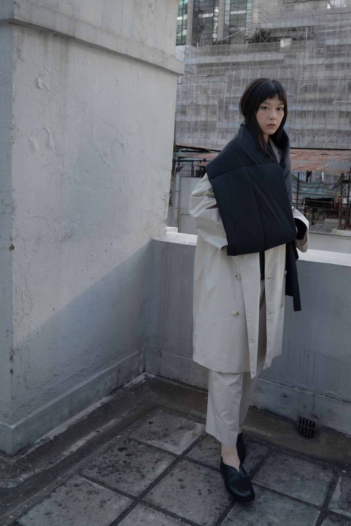 The Quilted Scarf - Black