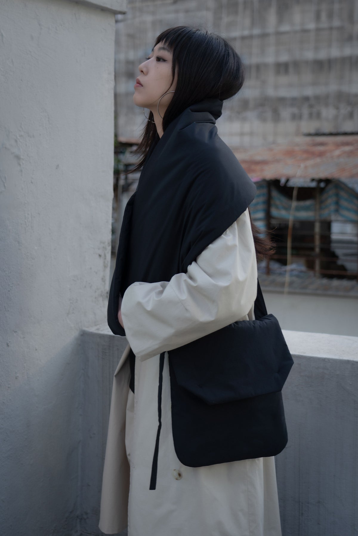 The Quilted Scarf - Black
