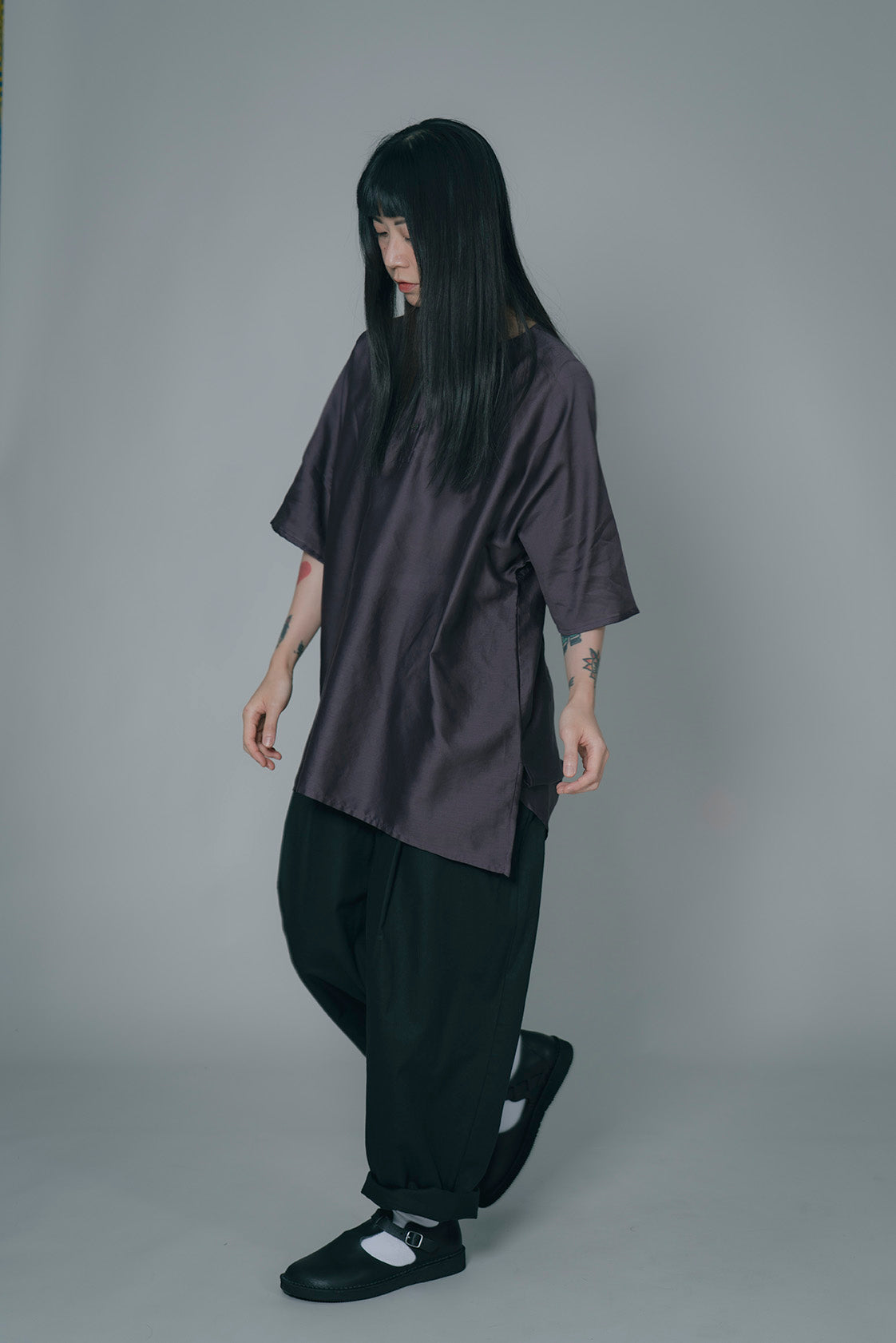 The Satin Top - Raisin