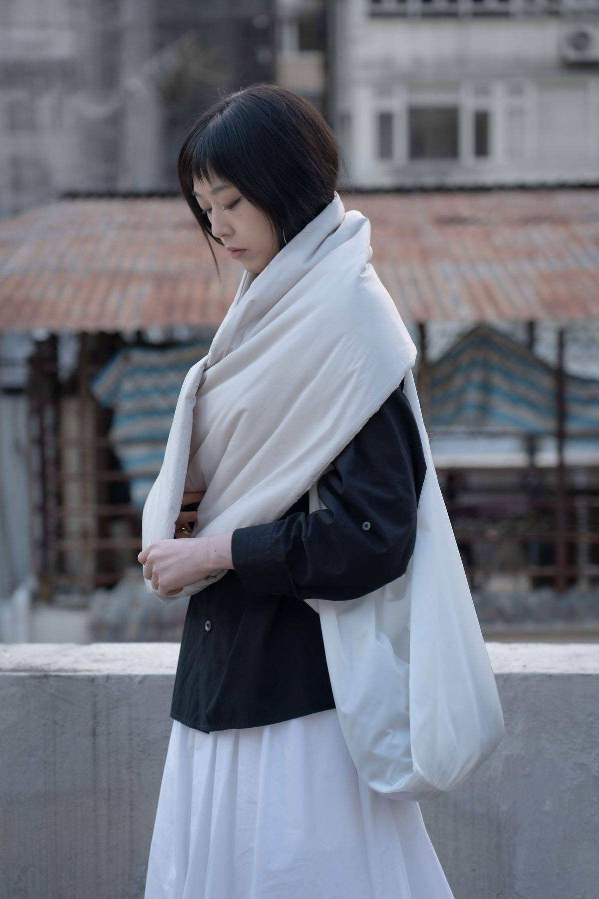The Quilted Scarf - Beige