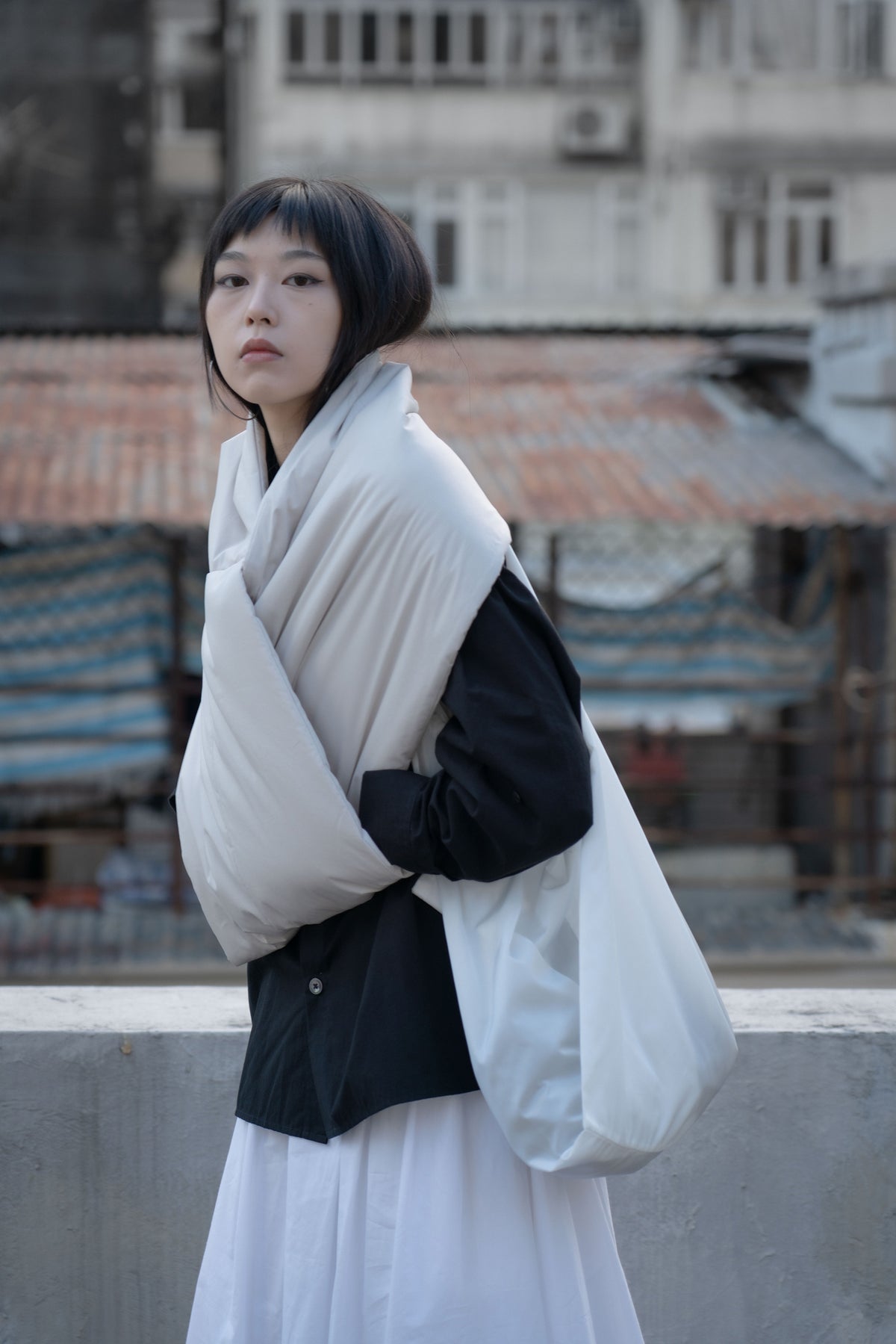 The Quilted Scarf - Beige