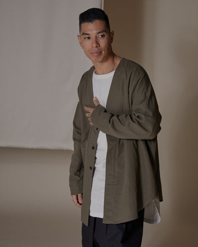 The Woven Cardigan - Olive