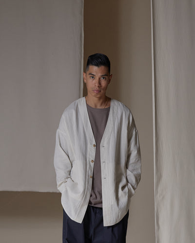 The Woven Cardigan - Ivory