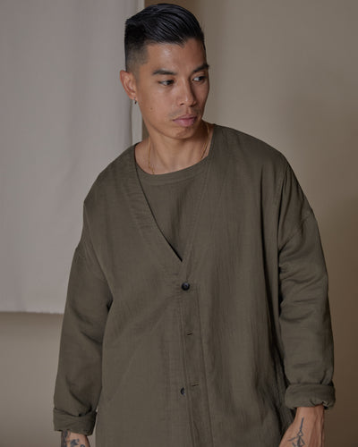 The Woven Cardigan - Olive